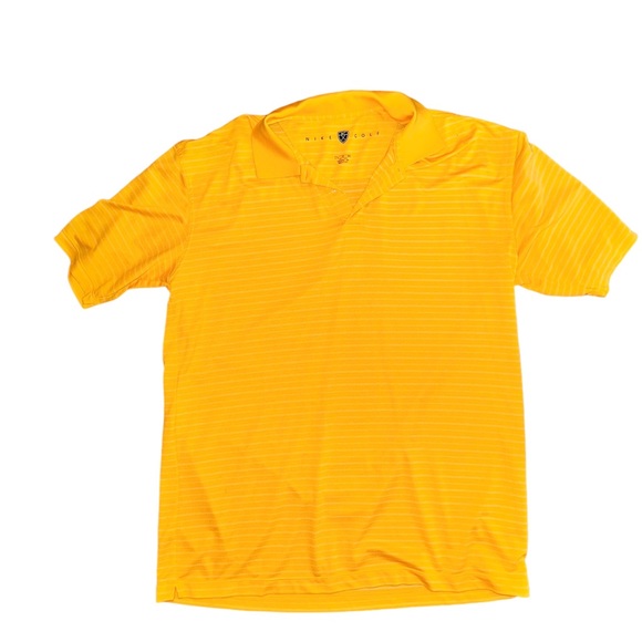 NIKE 💛 Golf Dri Fit Men’s Yellow Stripe Polo Sz XL - Picture 1 of 6